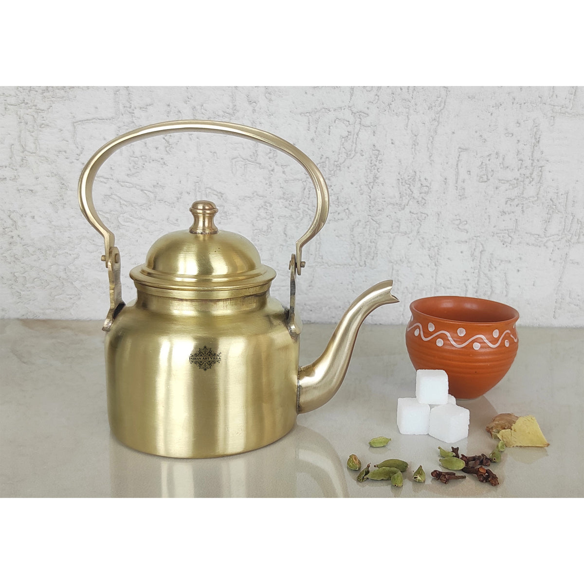 Indian Art Villa Pure Brass Designer Tea Kettle Pot – IndianArtVilla