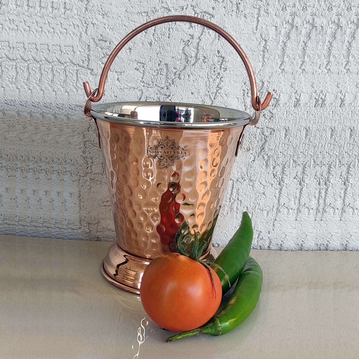 Solid Copper Utensil Holder, 7-inch