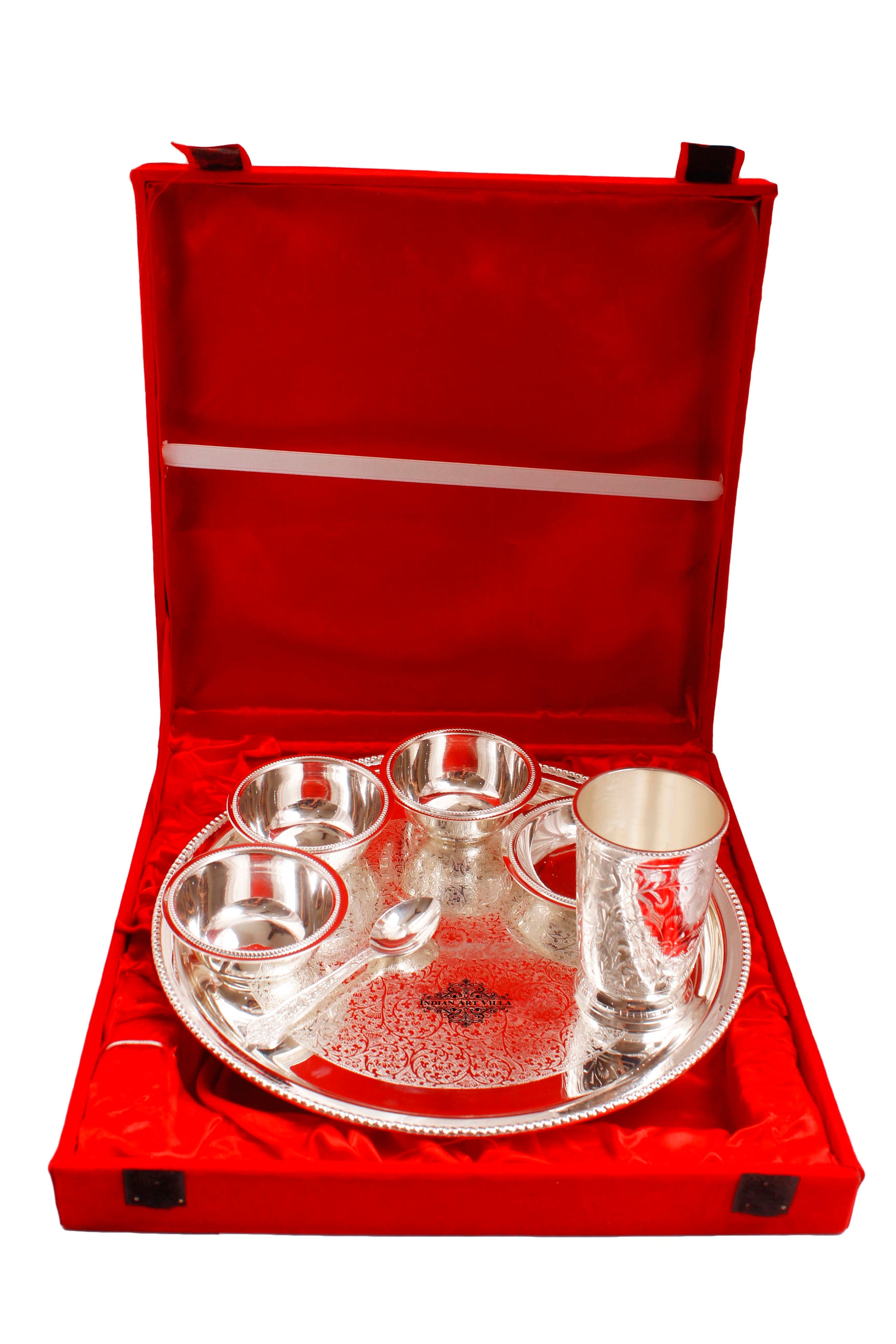 Silver Plated Dinnerware Silver Plated Brass Dinner Sets IndianArtVilla