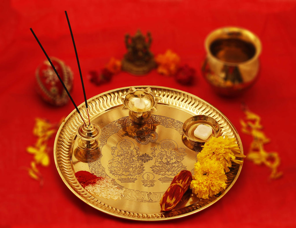 Traditional Brass Puja, Pooja Thali Bartan Thambulam Plate – Kumbam Plate