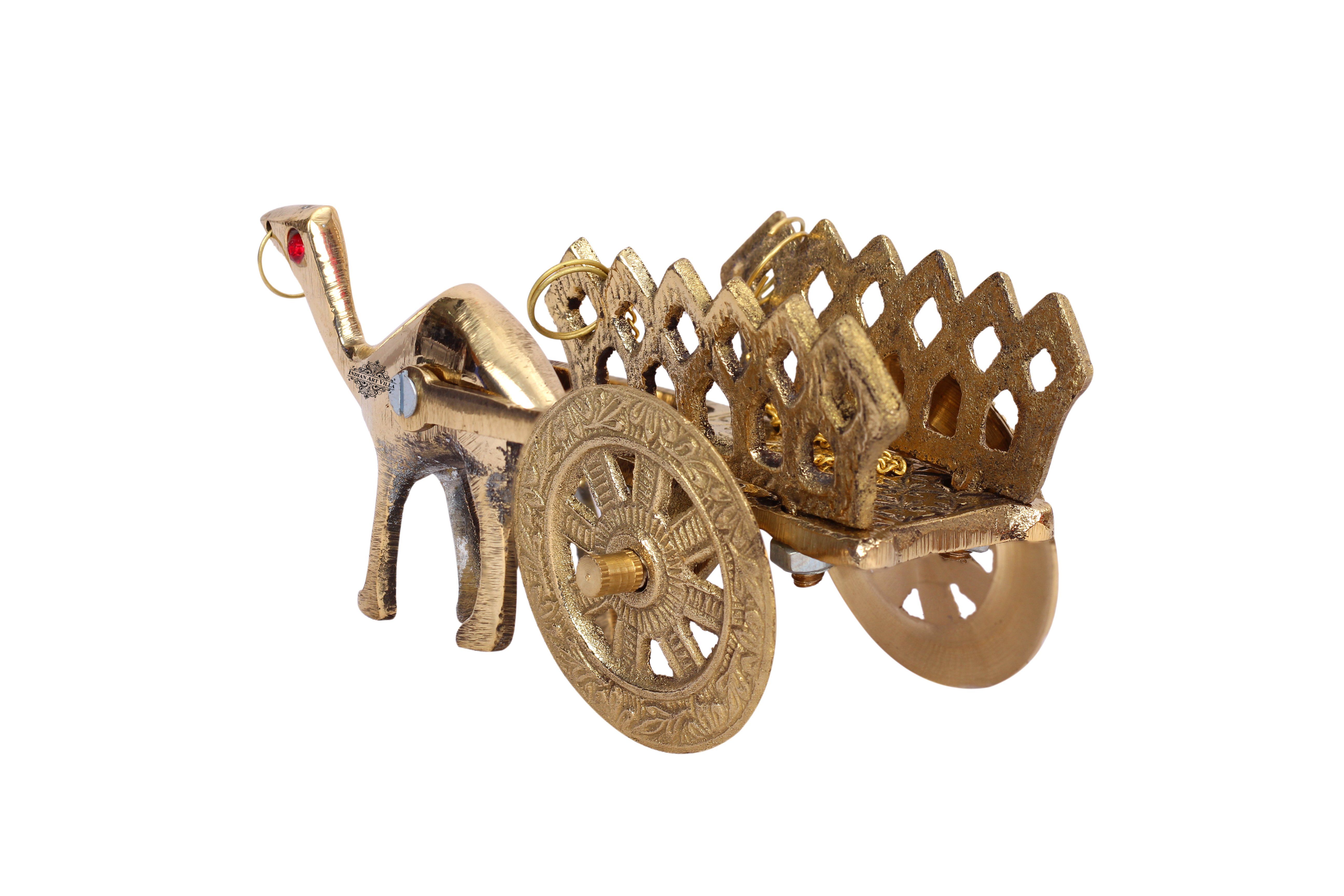 INDIAN ART VILLA Brass Handmade Camel Cart, Home Décor Kids Toy ...