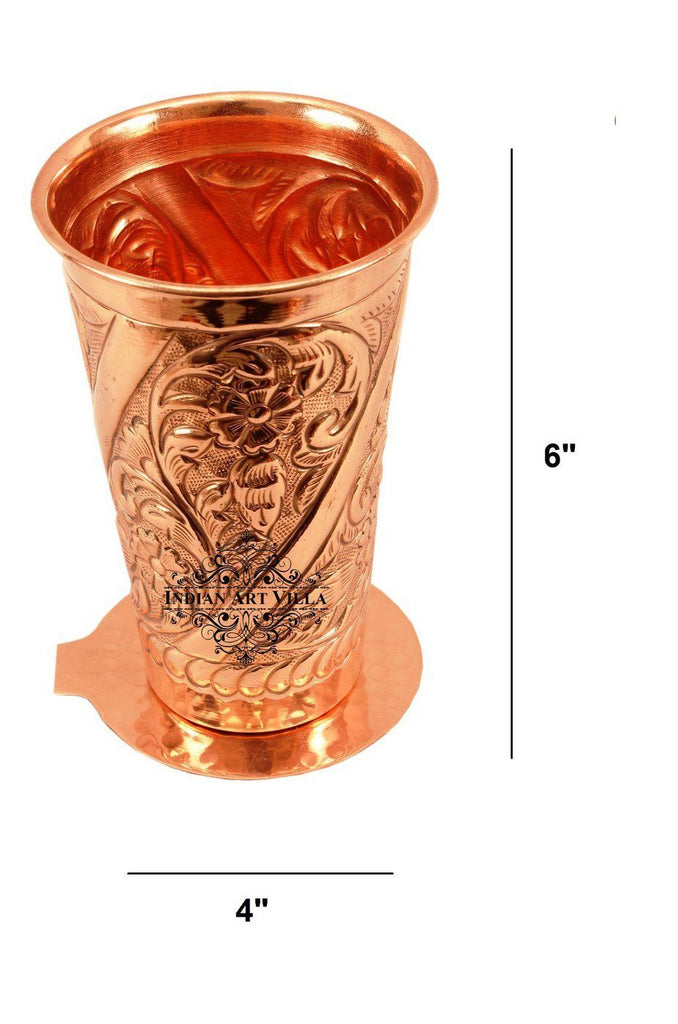 Traditional Design Pure Copper Water Cup / Tumbler Glass Set - 4 - 6 Pcs  #59200