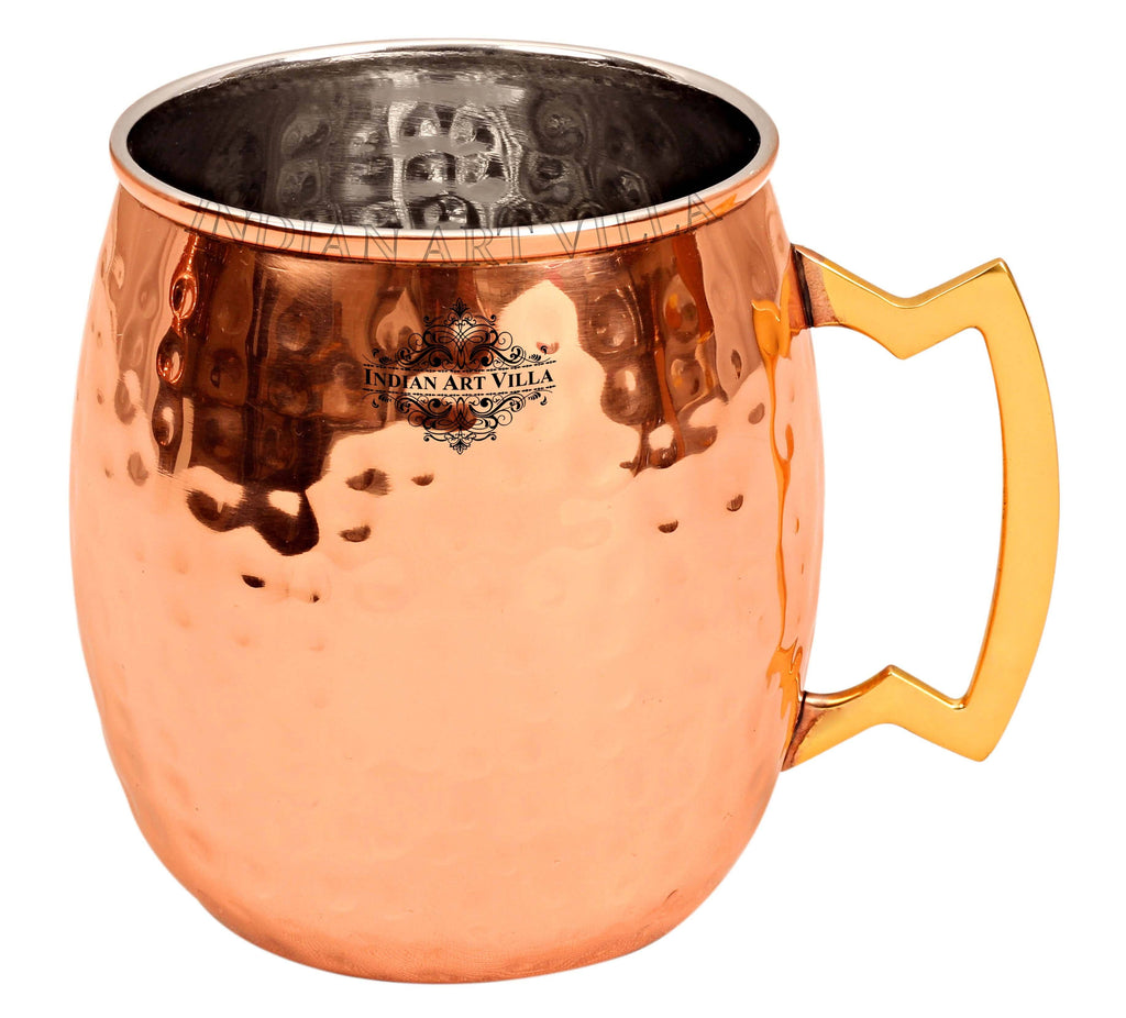 Copper mug with brass handle
